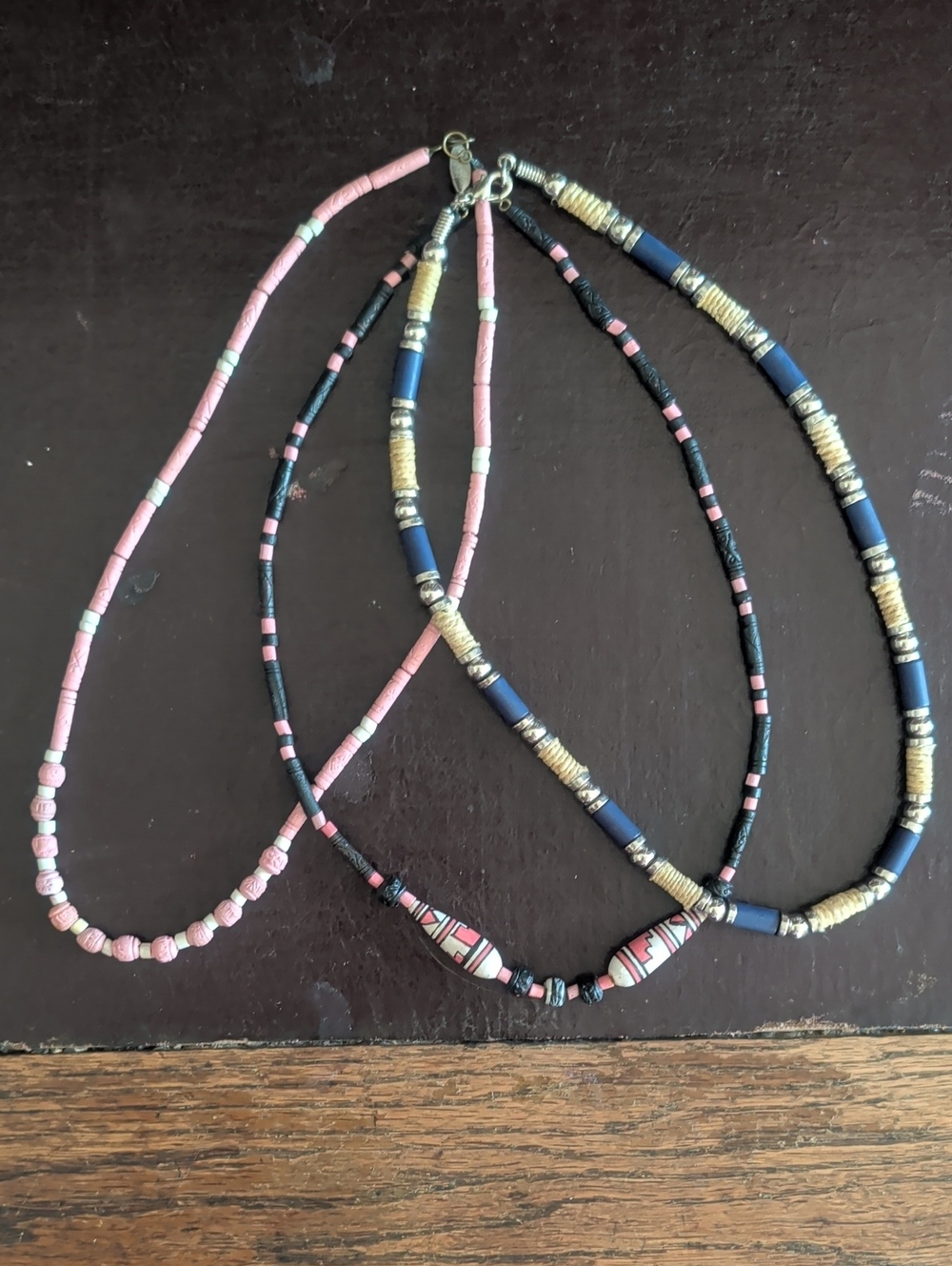 Vintage Handmade Beaded Necklace BUNDLE  Trio
